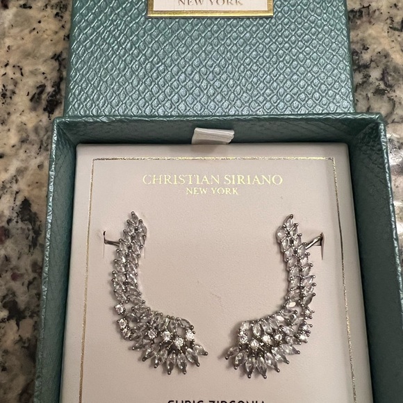 Christian Siriano Cubic Zorconia Climber Earrings - Picture 4 of 7